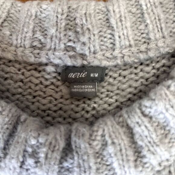 Aerie Gray Crew Neck Sweater - Picture 2 of 4